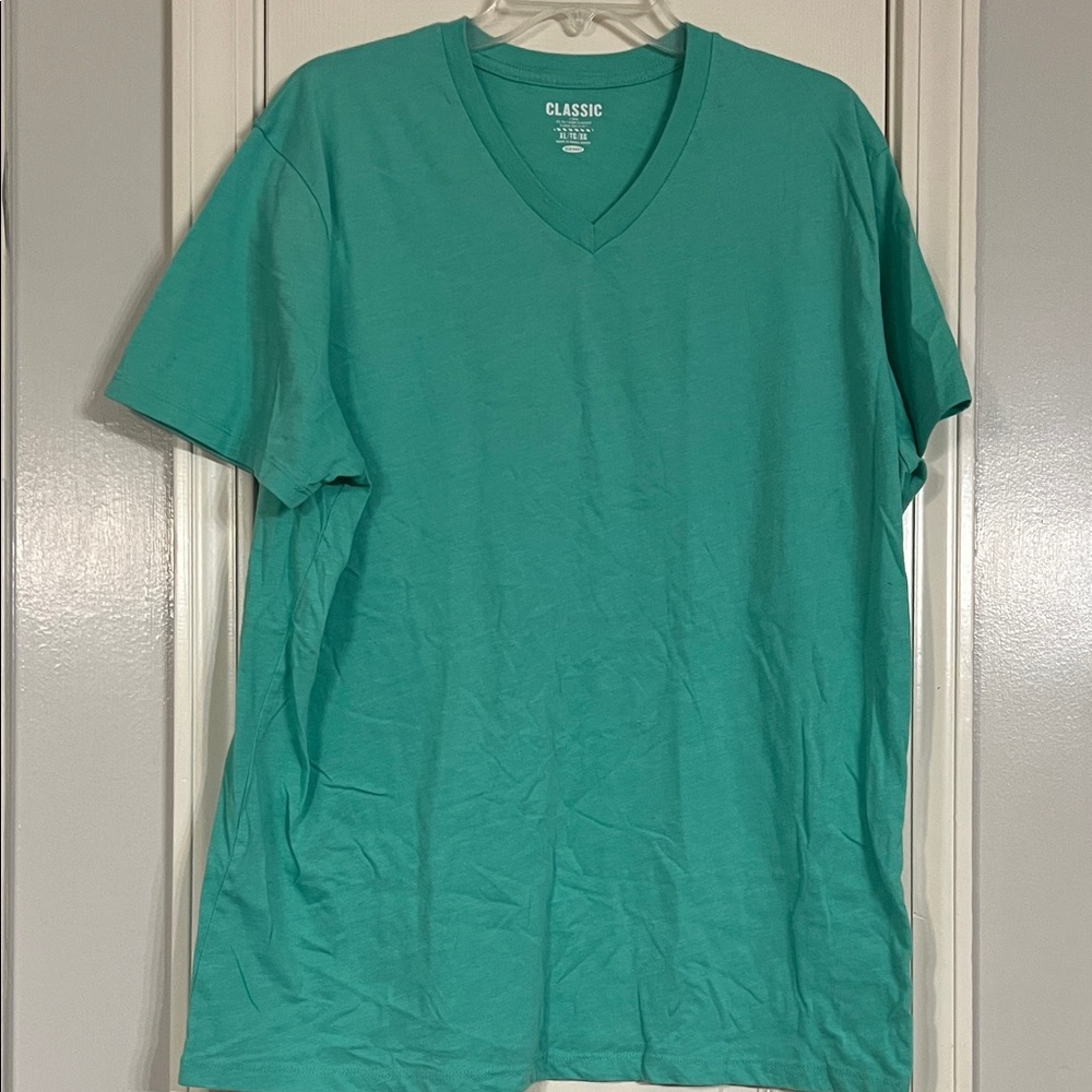 Classic Men's Aqua V-Neck Tee